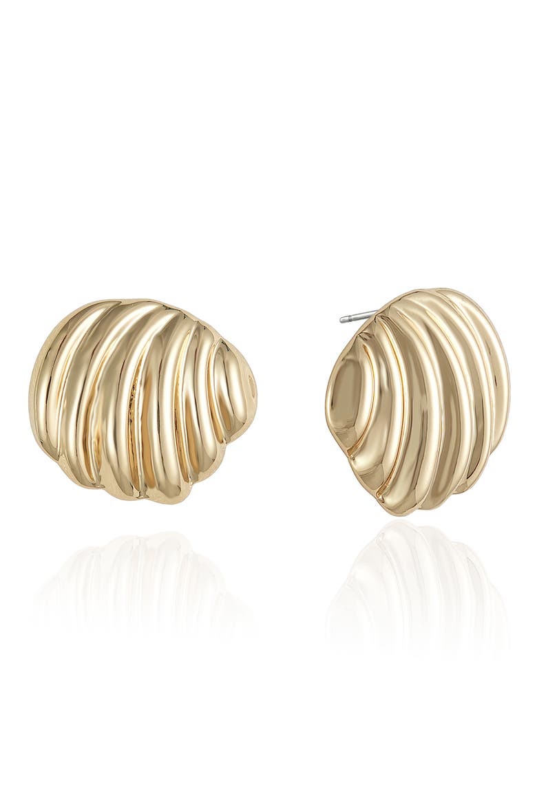 Croissant Stud Earrings, Main, color, GOLD