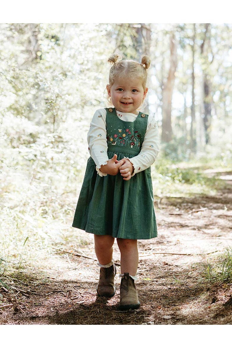 Corduroy Pinnie & Headband Set, Alternate, color, Glade