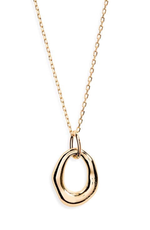 Hammered Circle Pendant Necklace