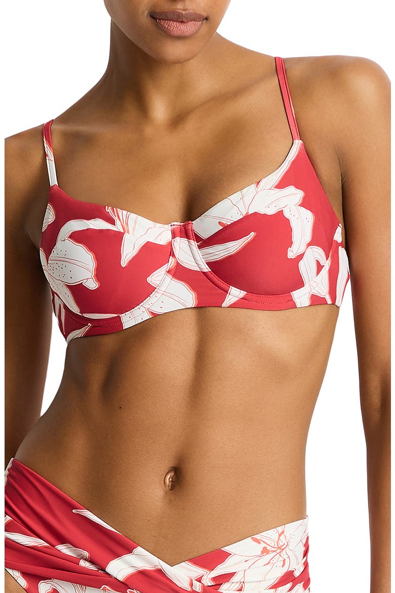 Veridian Underwire Balconette Bikini Top, Main, color, RUBY