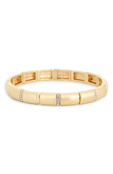 Cubic Zirconia Tube Stretch Bracelet