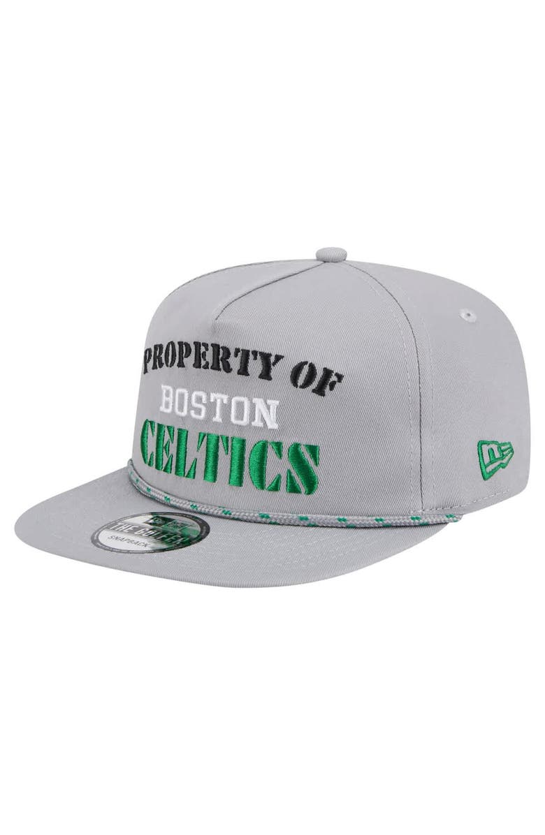 New Era Men's New Era Gray Boston Celtics Throwback Property Of Golfer Snapback Hat, Alternate, color, Gray