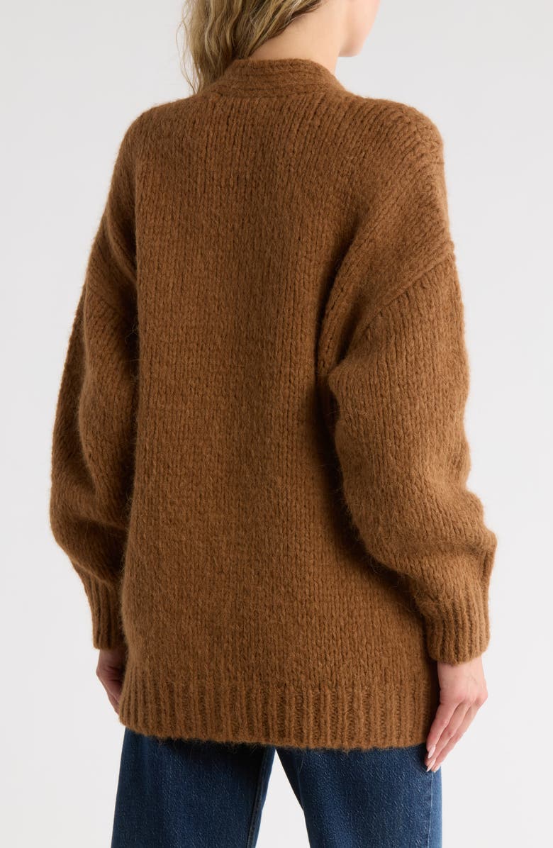 FRAME Bouclé Longline Cardigan, Alternate, color, Camel