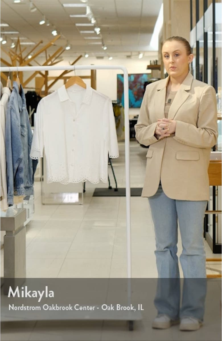 Clo Eyelet Border Button-Up Shirt