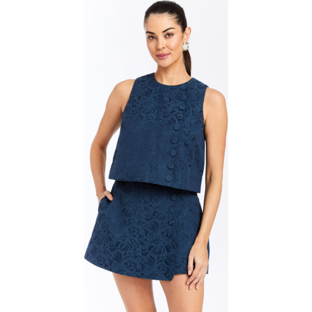 Mestiza New York Etta Scallop Top In Blue