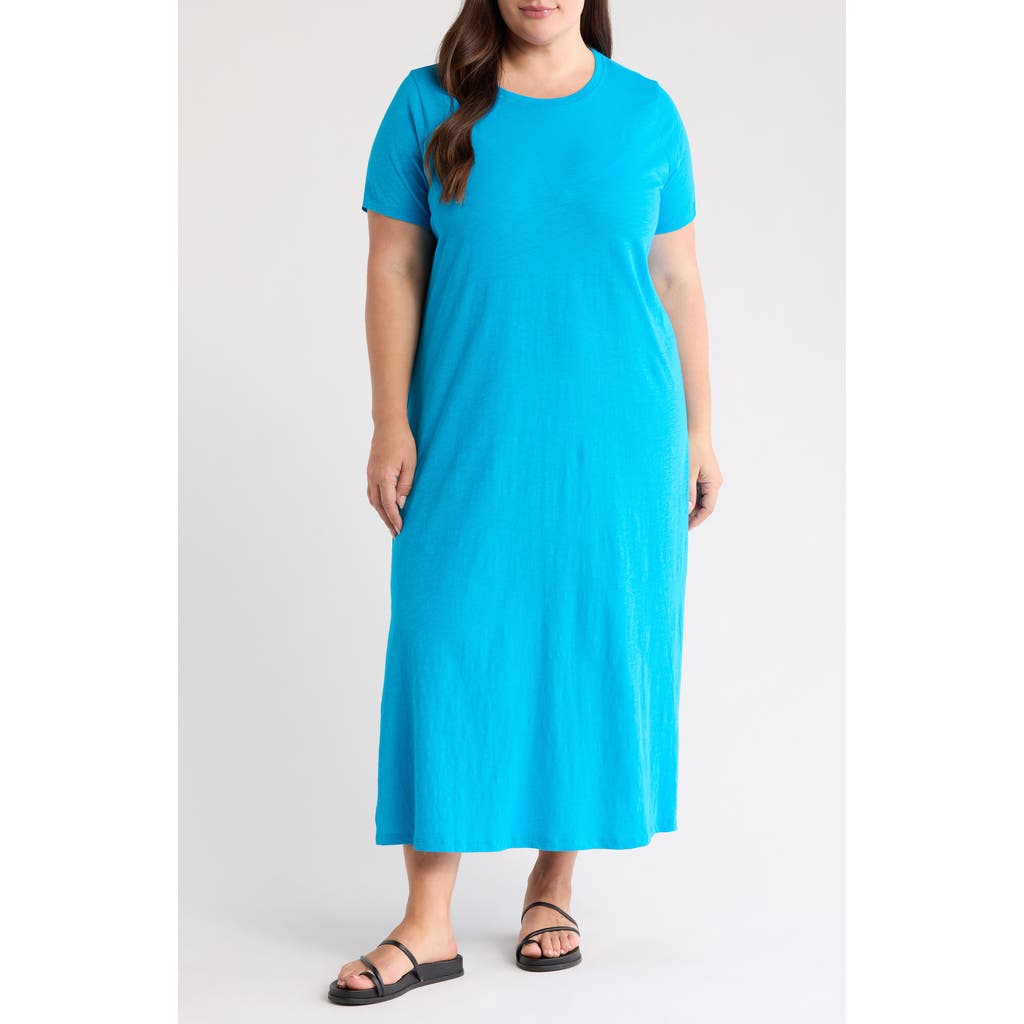 Eileen Fisher Organic Cotton Maxi Dress In Blue