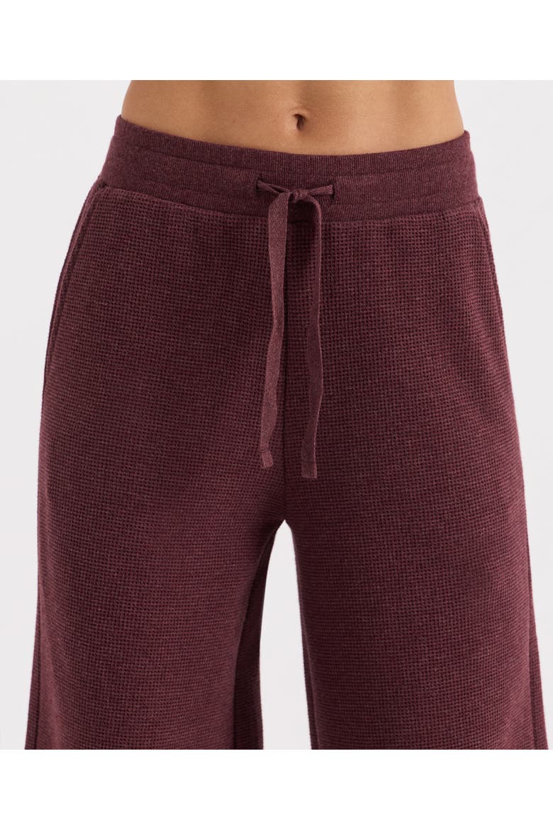 Organic Cotton Luxe Waffle Wide Leg Pant, Alternate, color, Merlot Heather
