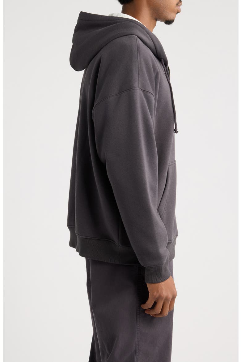 Waffle Lined Full Zip Hoodie, Alternate, color, BLACK FADED