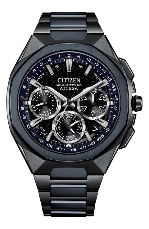 ATTESA Satellite Timekeeping Chronograph Super Titanium™ Bracelet Watch, 43.2mm