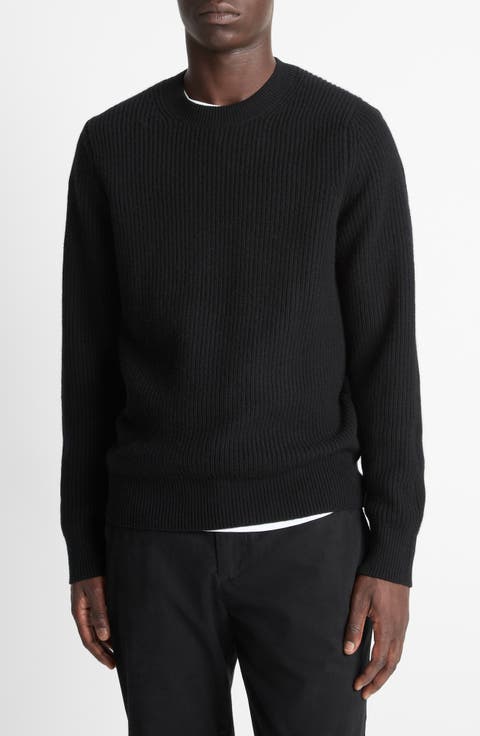 Shaker Stitch Wool & Cashmere Crewneck Sweater