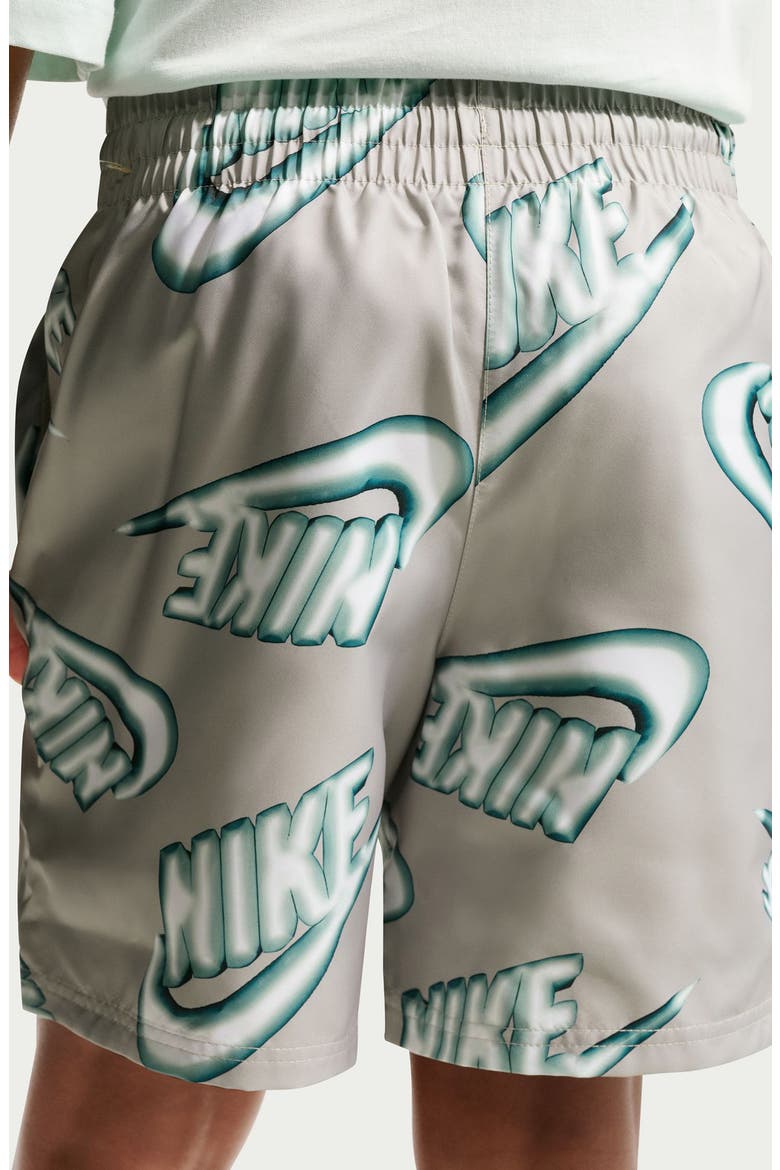 Kids' Sportswear Club Woven Drawstring Shorts, Alternate, color, SPRUCE FOG/ VOLTAGE GREEN