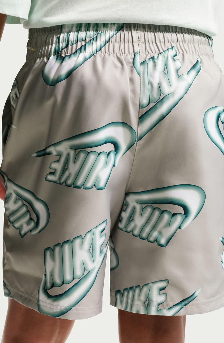 Nike Kids' Sportswear Club Woven Drawstring Shorts, Alternate, color, Spruce Fog/ Voltage Green