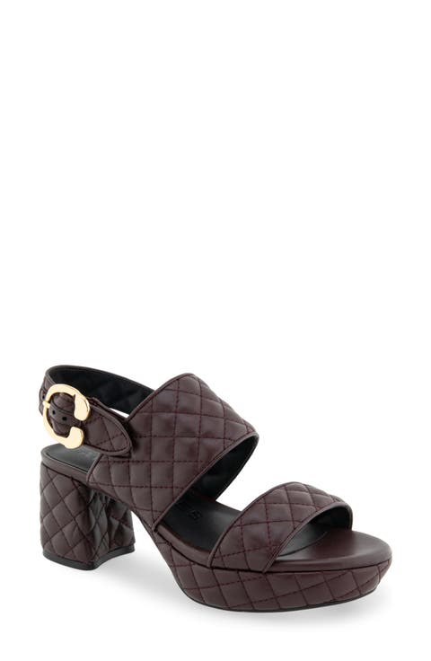 Camera Quilted Slingback Platform Sandal (Women)