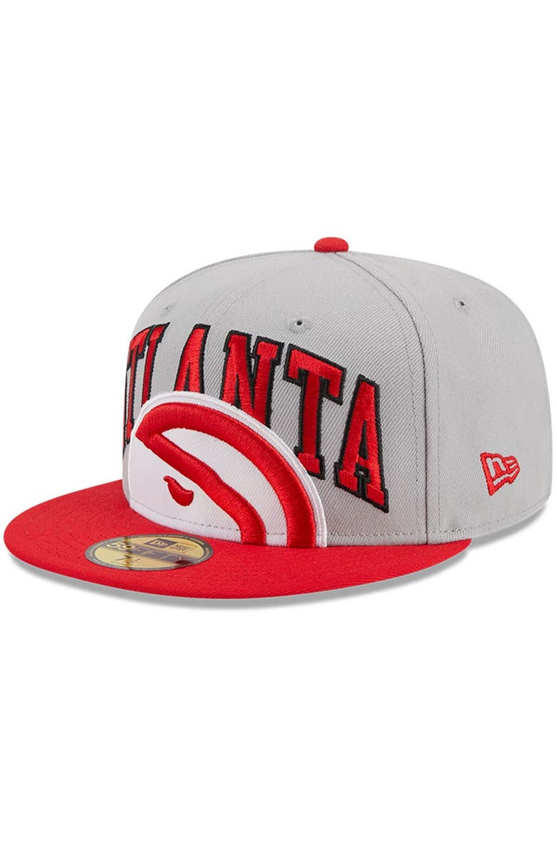 New Era Men's New Era Gray/Red Atlanta Hawks Tip-Off Two-Tone 59FIFTY Fitted Hat, Main, color, Gray