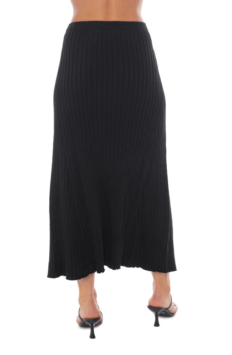 TASH AND SOPHIE Pleated Sweater Skirt, Alternate, color, Black