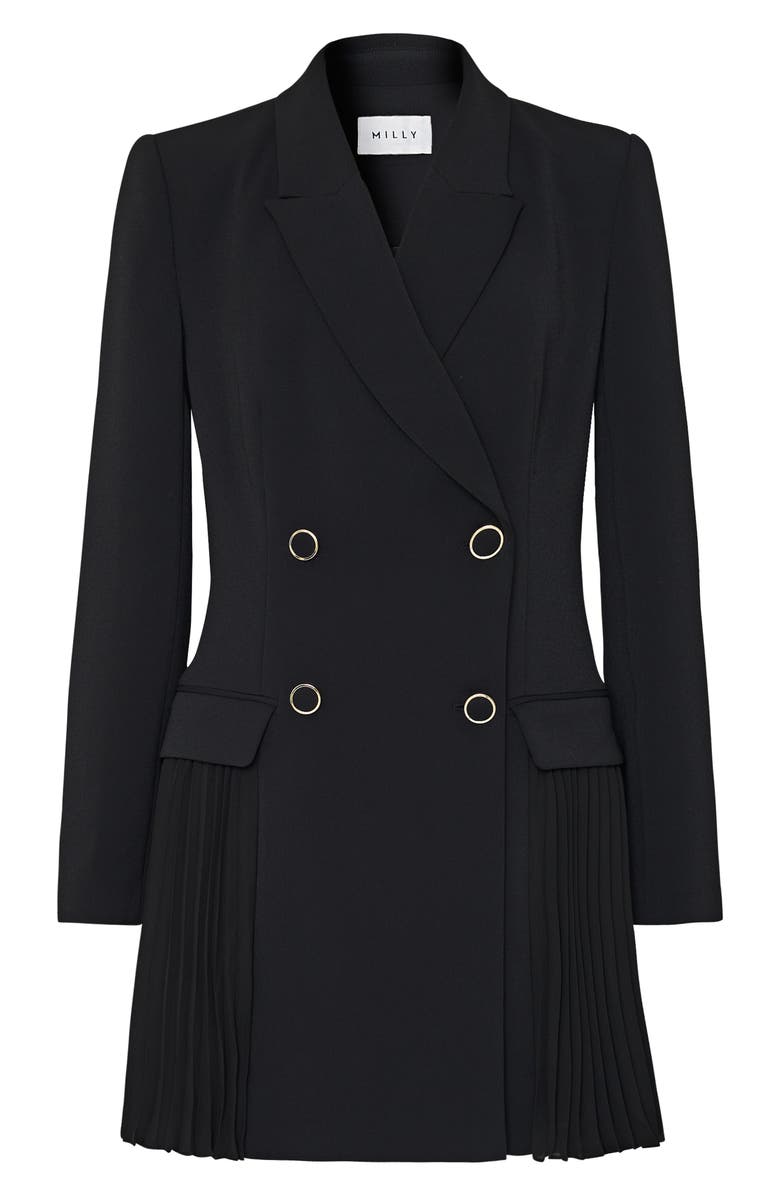 Milly Noora Long Sleeve Pleated Blazer Minidress, Alternate, color, 