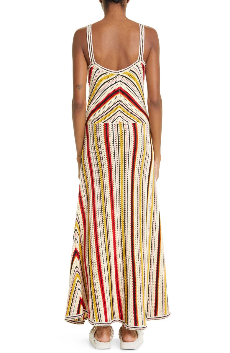 Zimmermann Stripe Cotton Open Stitch Cover-Up Maxi Dress, Alternate, color, 