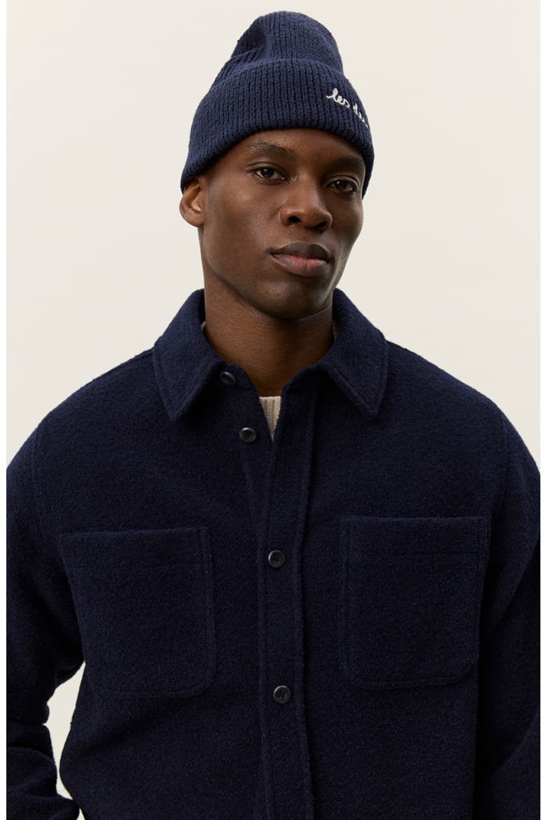 Lennon Bouclé Overshirt, Alternate, color, DARK NAVY