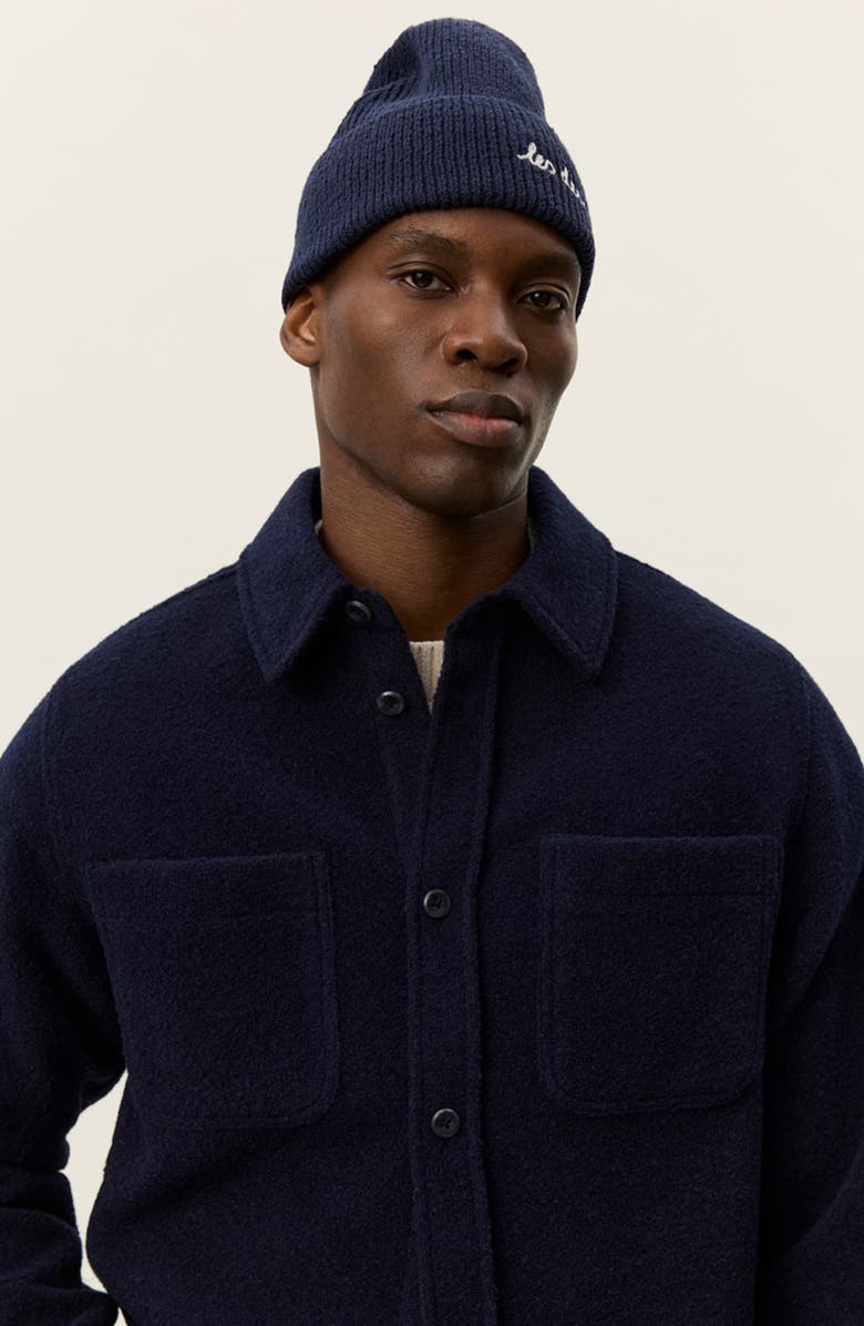 Les Deux Lennon Bouclé Overshirt, Alternate, color, Dark Navy