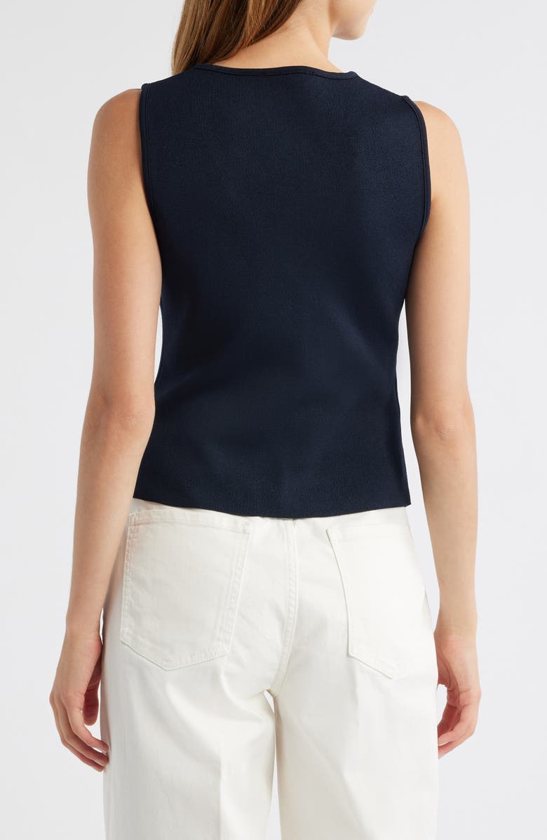 MANGO Statement Button Knit Vest, Alternate, color, Navy