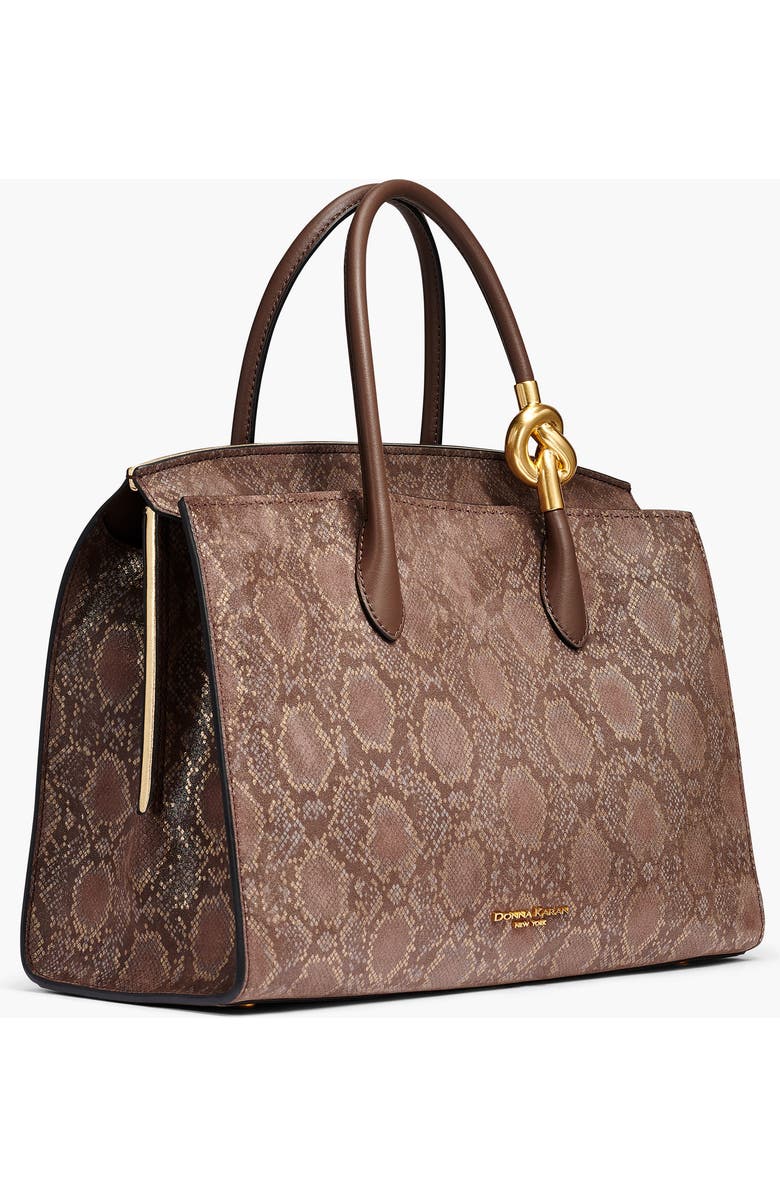Donna Karan New York Loden Python Suede Satchel, Alternate, color, Brown Multi