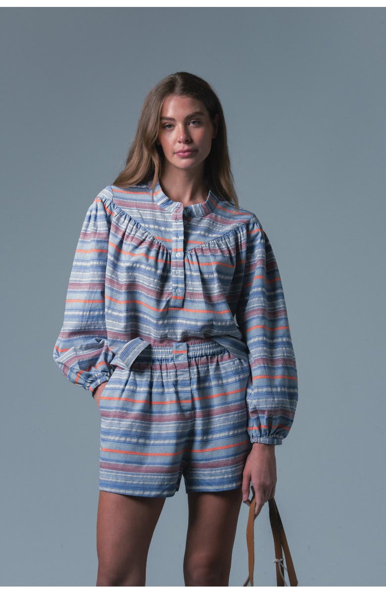 The Shirt by Rochelle Behrens The Barry Short, Main, color, Blue/Orange Stripe