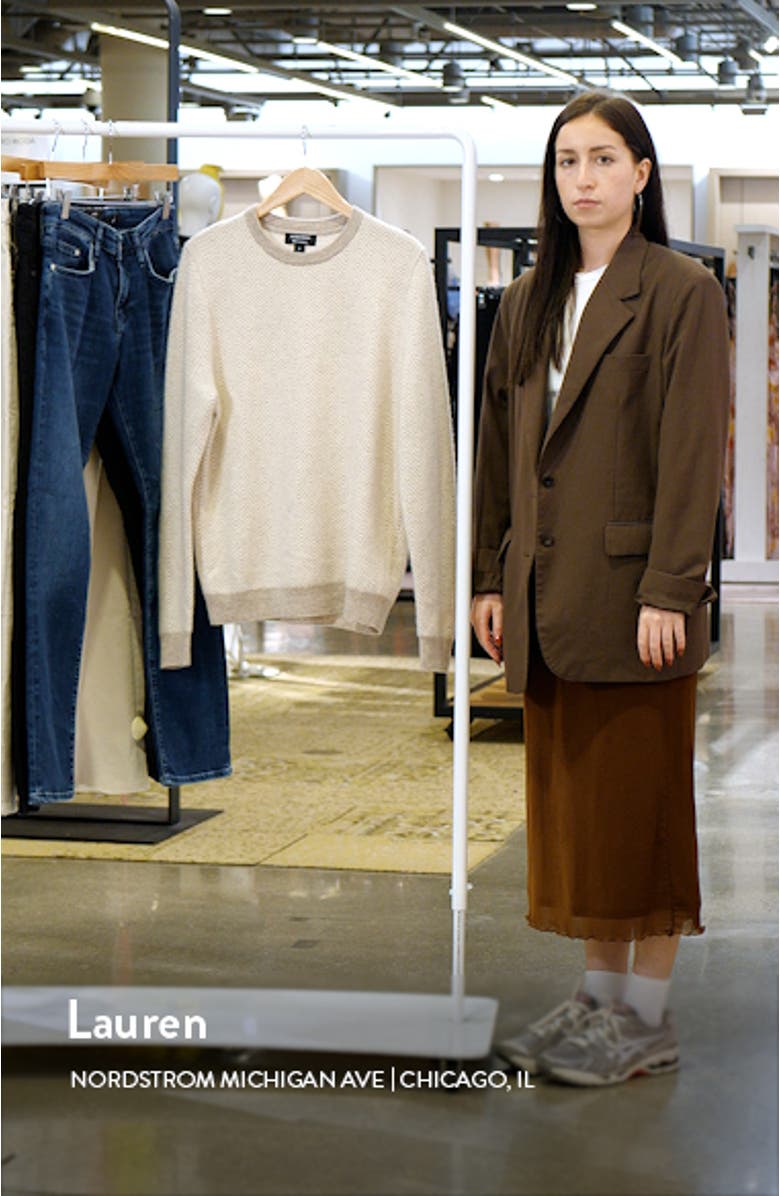 Herringbone Cashmere Crewneck Sweater, sales video thumbnail