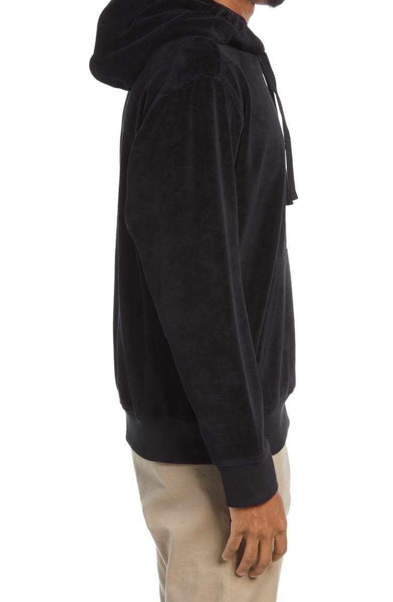 Carhartt Work In Progress Embroidered Velour Hoodie, Alternate, color, Black