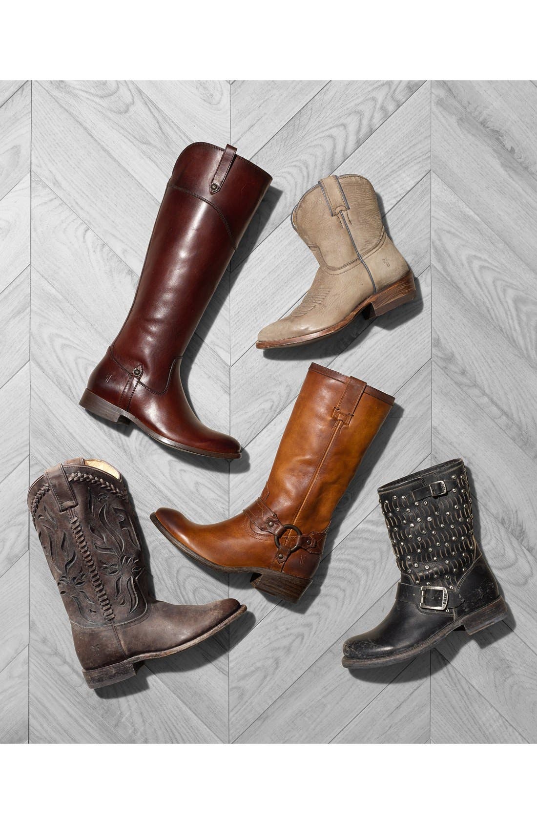 Frye 'Carson Harness' Western Mid Calf Riding Boot, Alternate, color, 