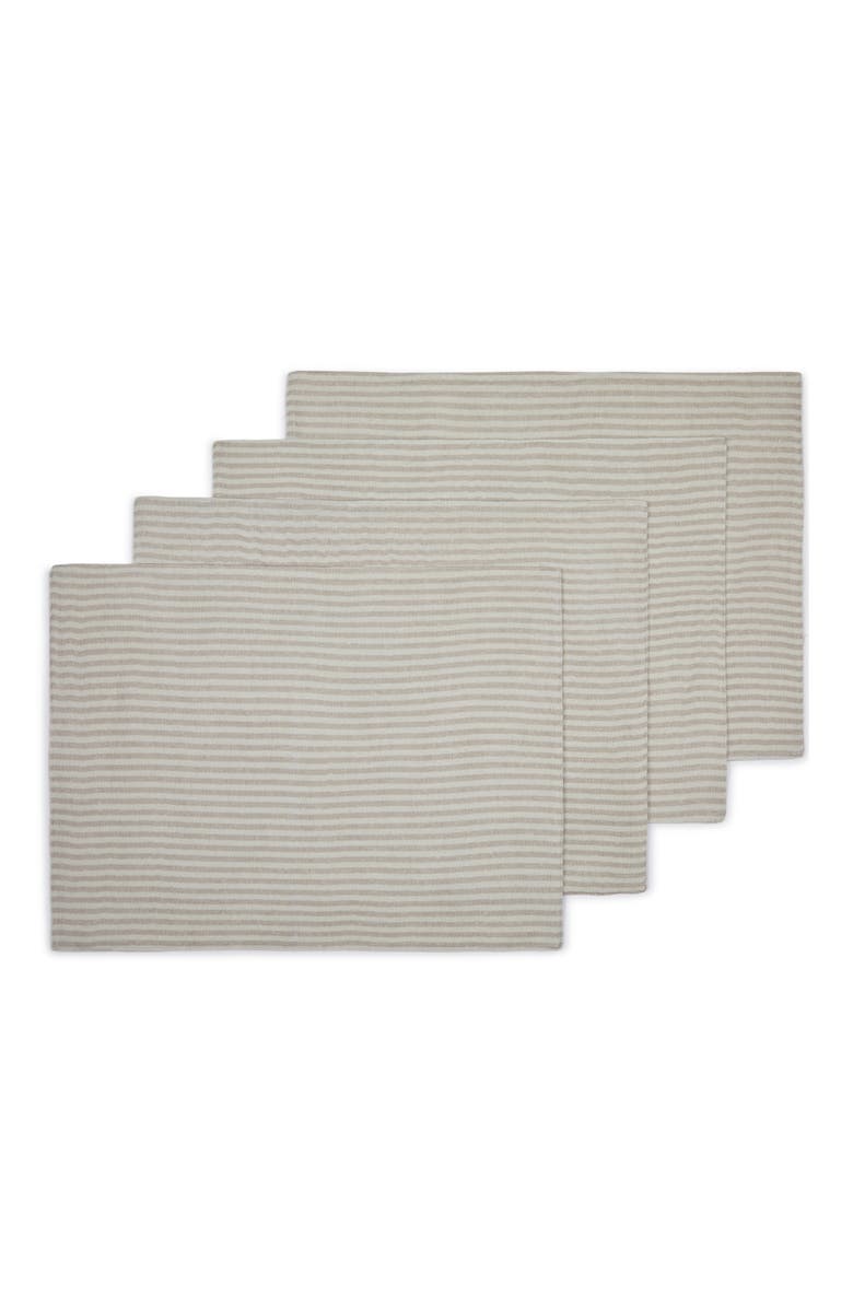 MAJKA Savannah Stripes Placemats - Set of 4, Main, color, Seashell Gray & Dunes