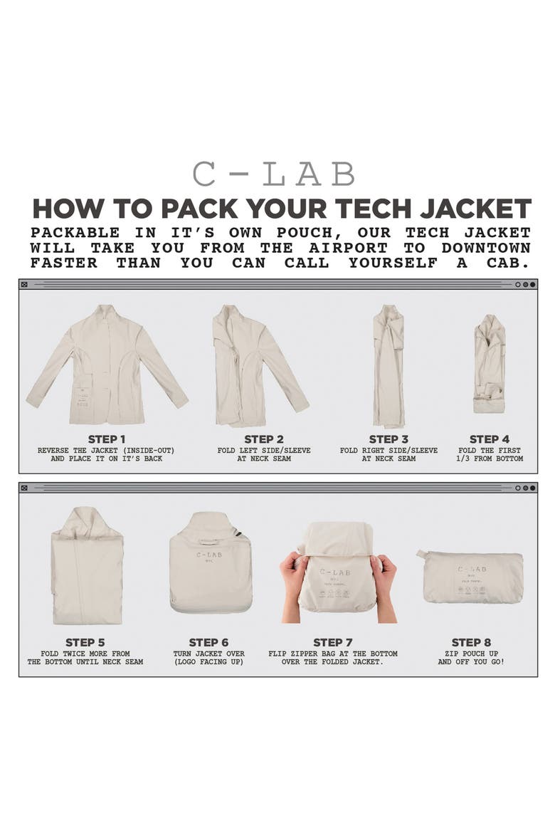 Packable Woven Tech Jacket, Alternate, color, STONE