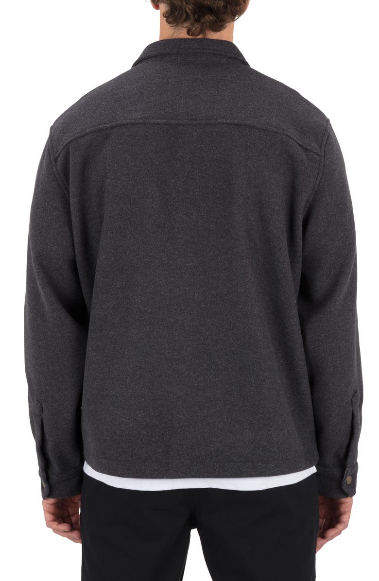 Hurley Santa Cruz Seaside Solid Flannel Button-Up Shirt Jacket, Alternate, color,