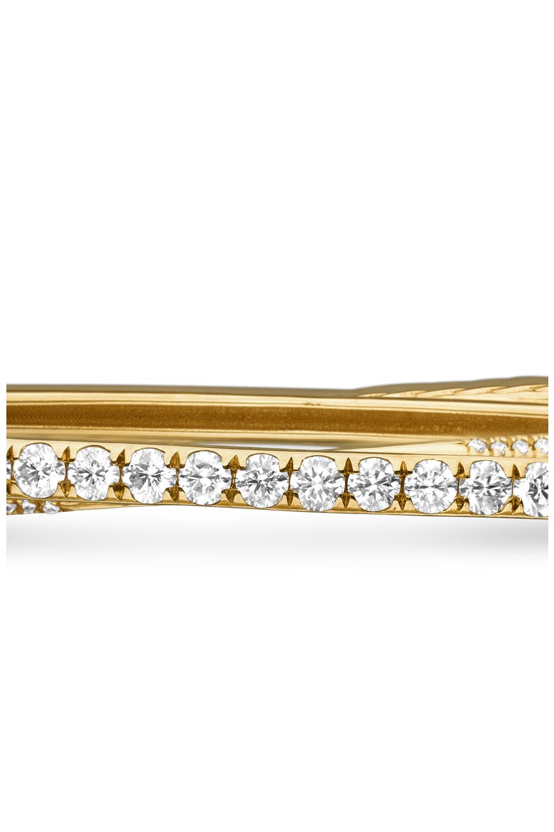 Pavé Crossover Two Row Bracelet in 18K Yellow Gold with Diamonds, 5.5mm, Alternate, color, 18K YELLOW GOLD