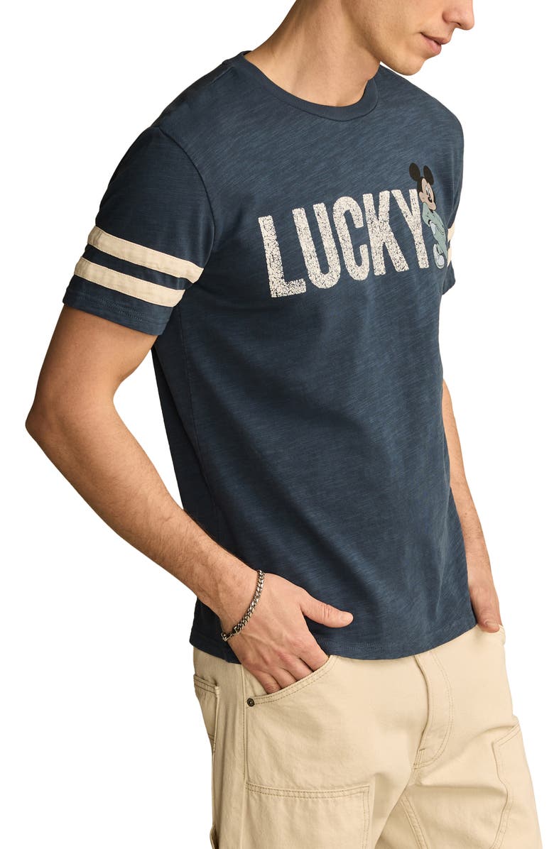 Lucky Brand x Disney Mickey & Friends Graphic Football T-Shirt, Alternate, color, 