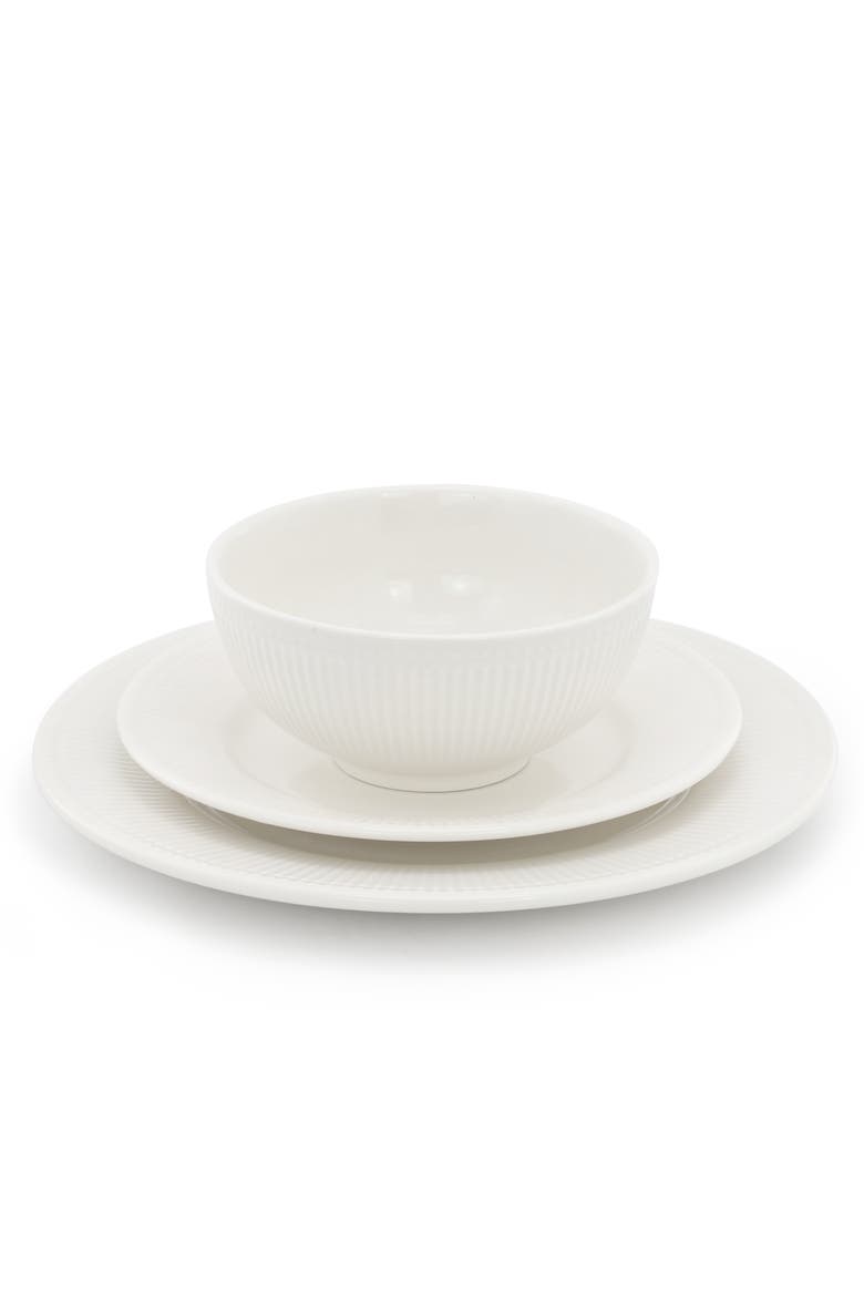 Farrah 18 Piece Round Stoneware Dinnerware Set in White, Alternate, color, White