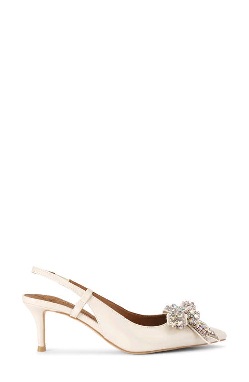 Kurt Geiger London Belgravia Bow Slingback Pointed Toe Pump In Open White