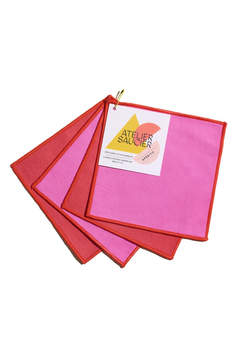 ATELIER SAUCIER Lollipop Set of 4 Cocktail Napkins, Alternate, color, 
