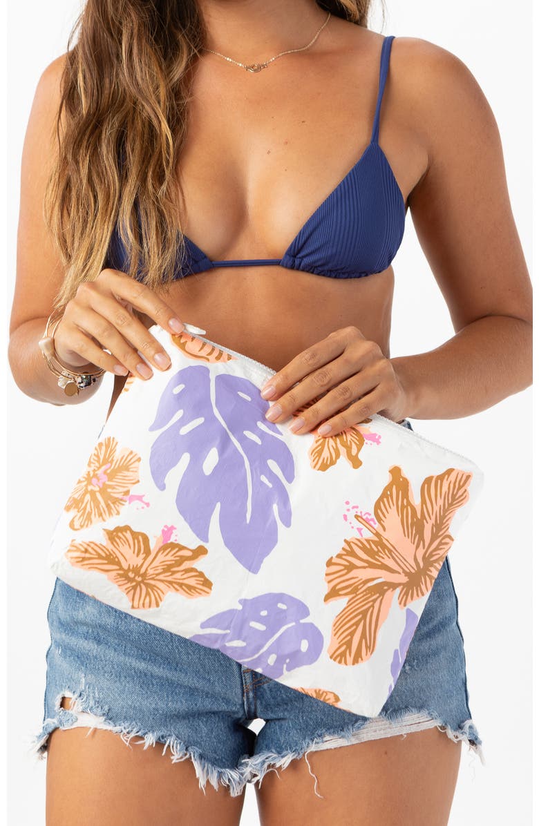 Aloha Collection Pape Ete Medium Water Resistant Tyvek<sup>®</sup> Zip Pouch, Alternate, color,