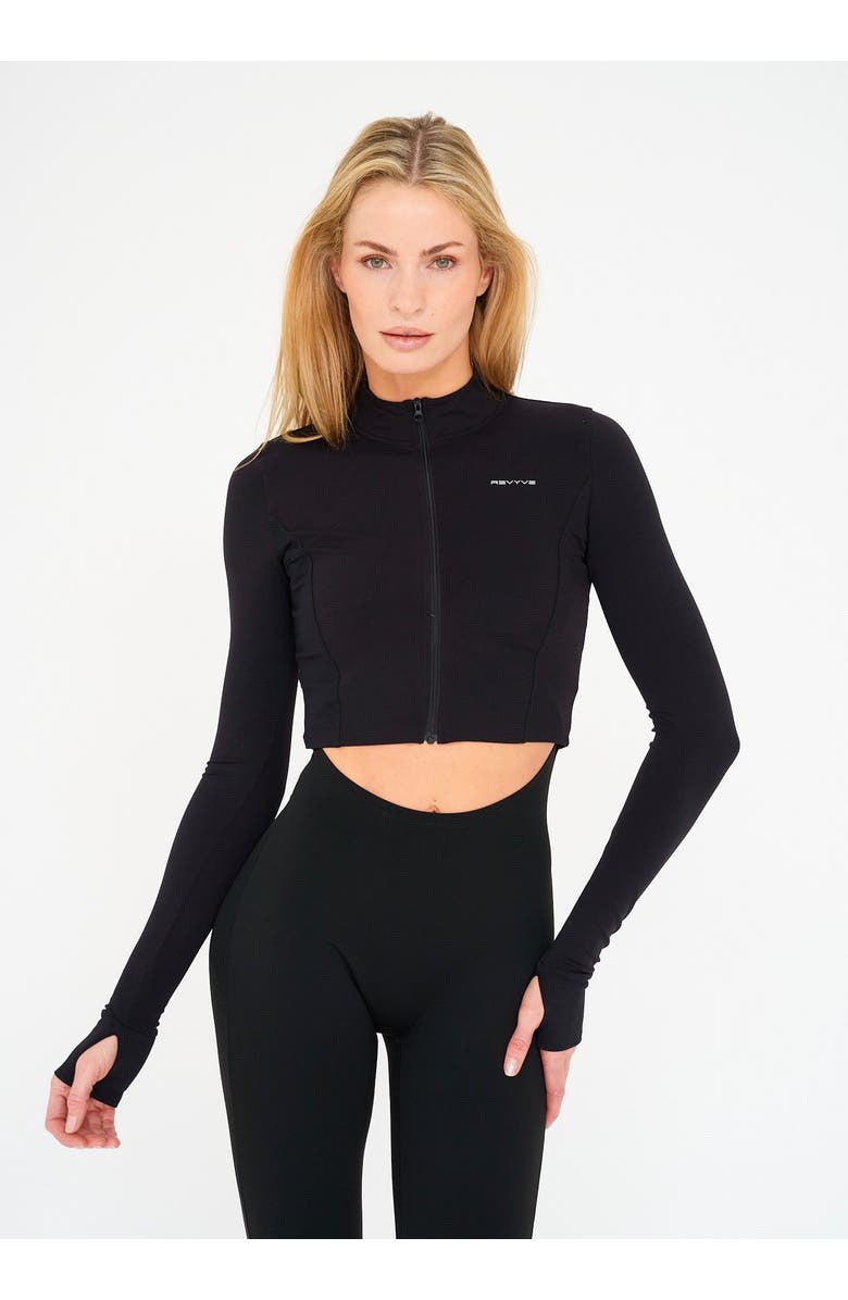 REVYVE ACTIVE Zip-Up Jacket with Thumbholes, Main, color, Black