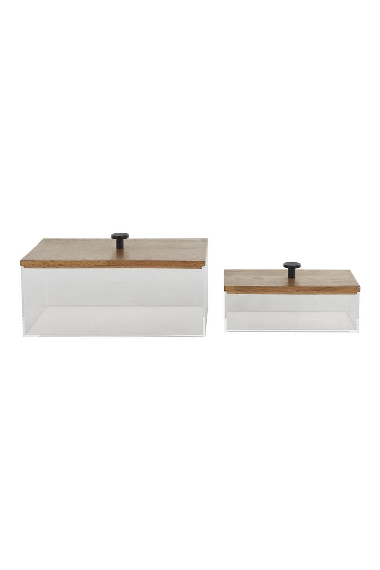 Set of 2 Clear Keepsake Boxes, Alternate, color, CLEAR
