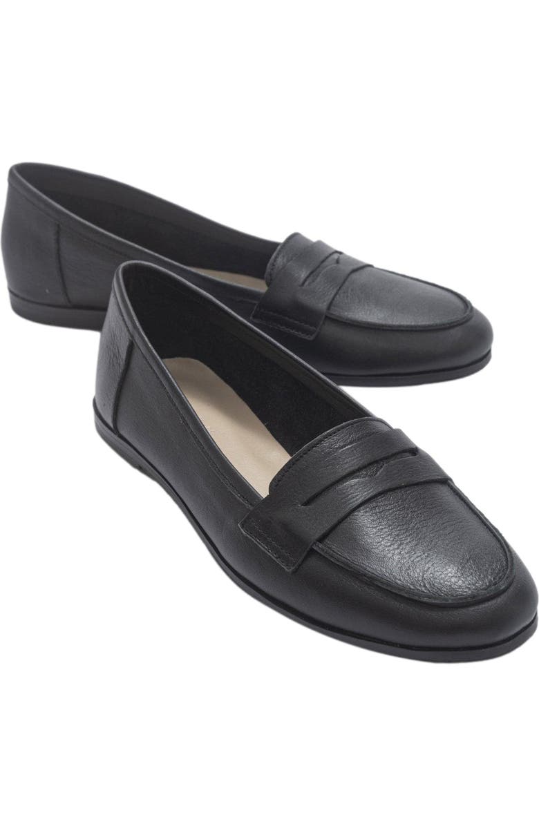 Forever & Always Shoes Dorothy Leather Loafer, Alternate, color, Black Leather