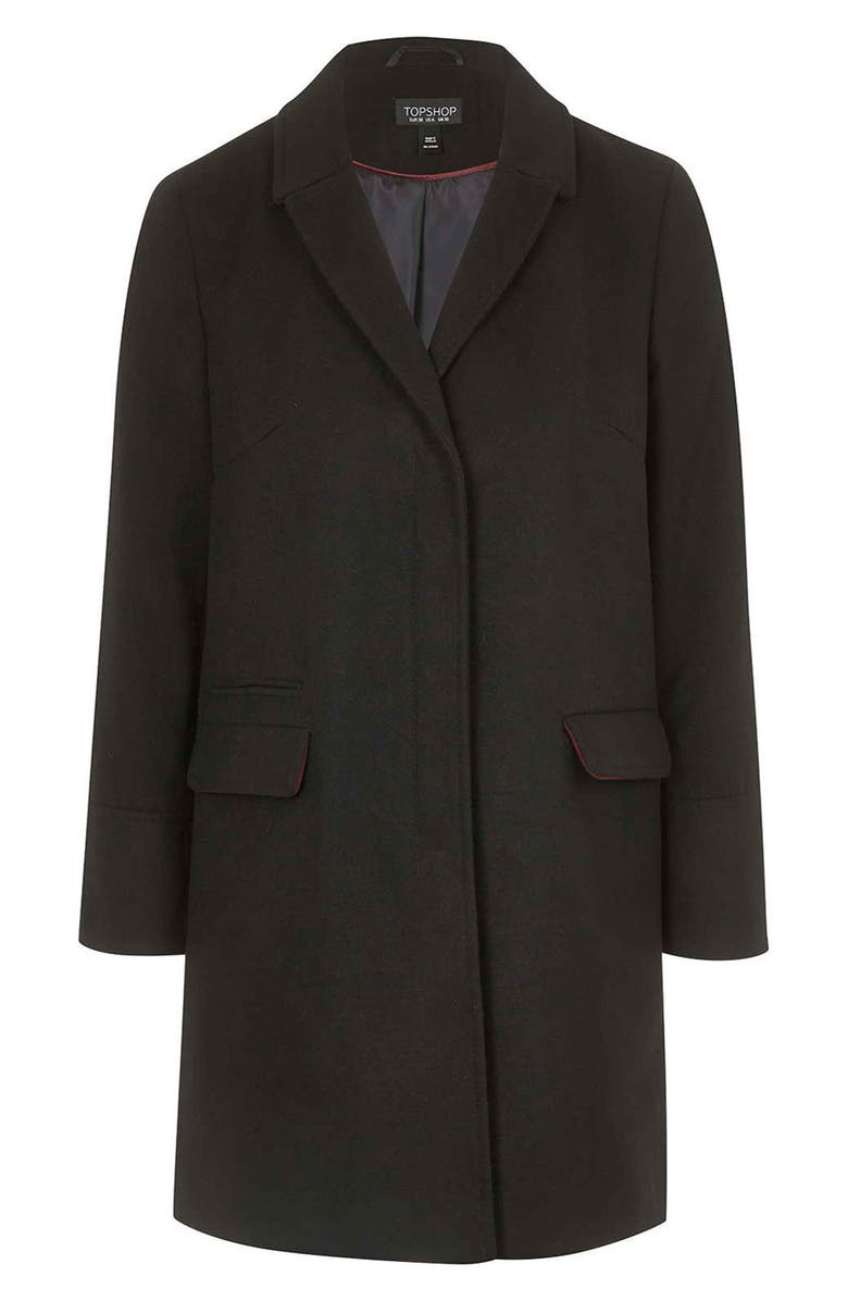 Topshop 'Mia' Coat, Alternate, color, 