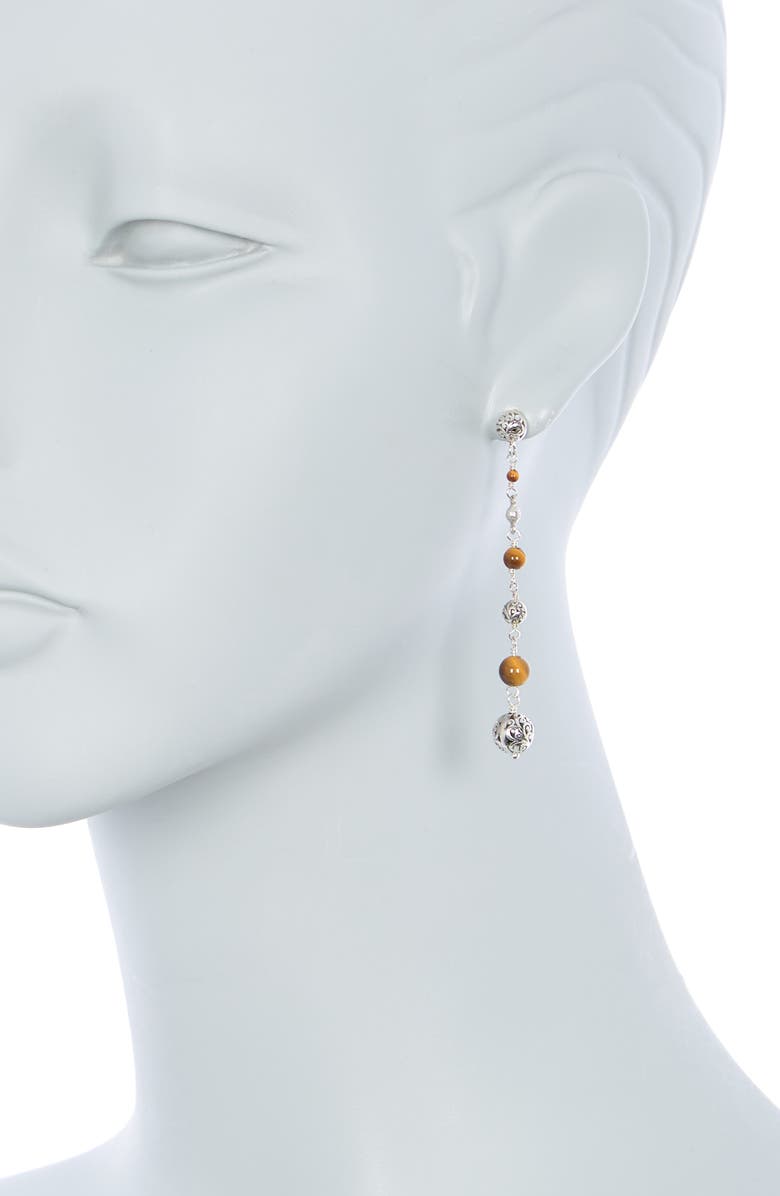 Lois Hill Sterling Silver Round Station Drop Earrings, Alternate, color, 