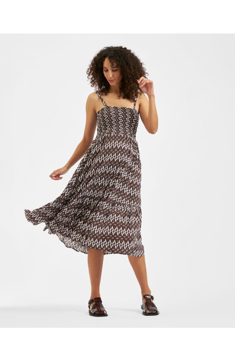 Ripe Maternity Grace Shirred Dress, Alternate, color, Chocolate / White