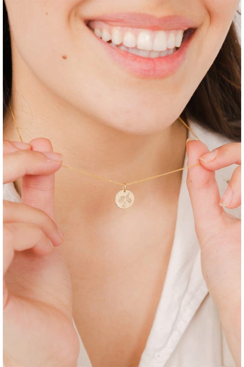 November Birth Flower Necklace, Alternate, color, Silver