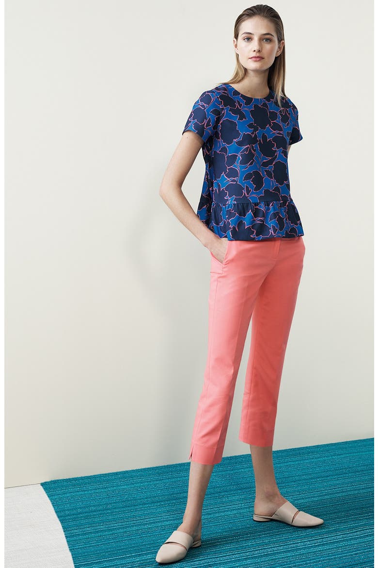 STRETCH COTTON PANT, Alternate, color, PINK PEACH