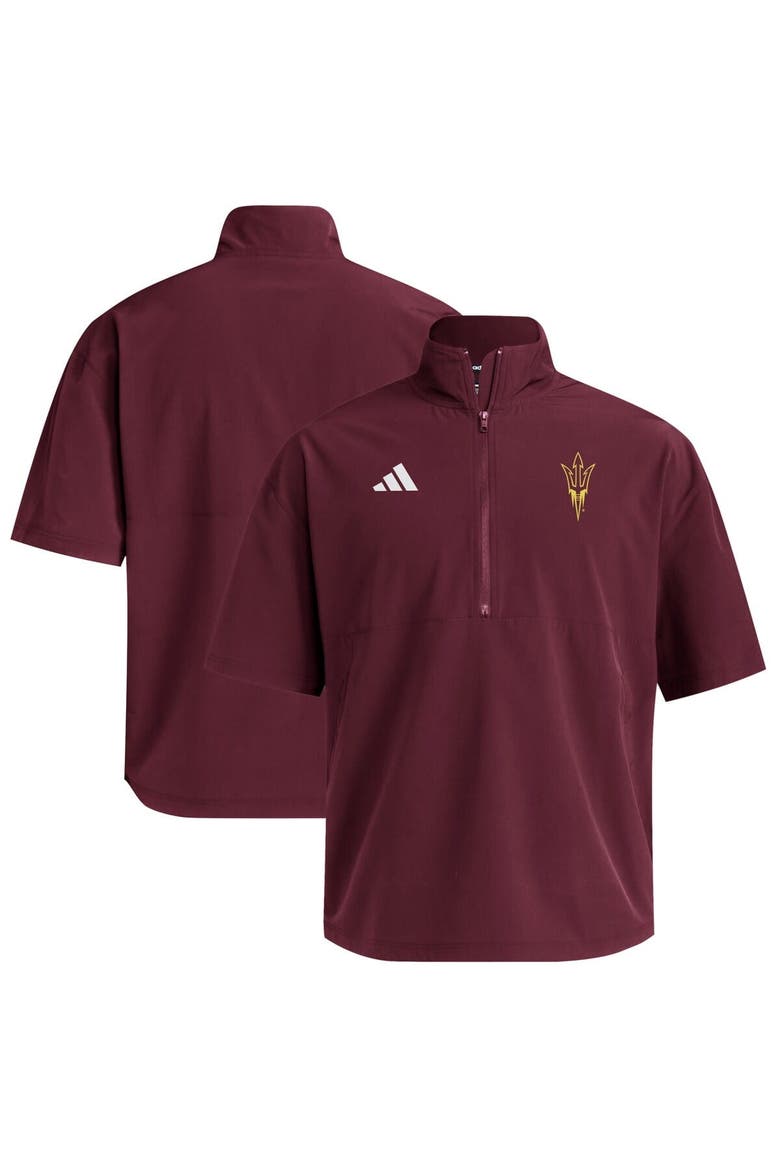 Men's adidas Maroon Arizona State Sun Devils Woven Quarter-Zip