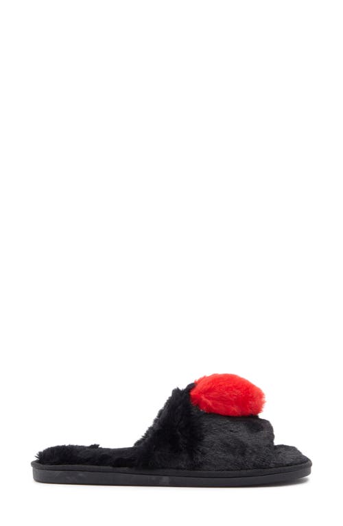 Pj Salvage Faux Fur Slipper In Black