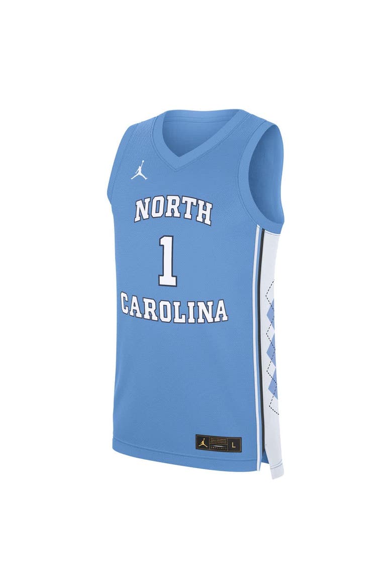 Men's Jordan Brand Carolina Blue North Carolina Tar Heels Road Replica Basketball Jersey, Alternate, color, Light Blue