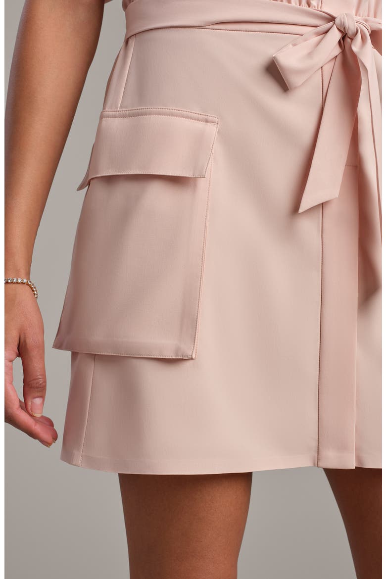 Mirage Water Repellent Short Sleeve Mini Shirtdress, Alternate, color, ROSE PETAL